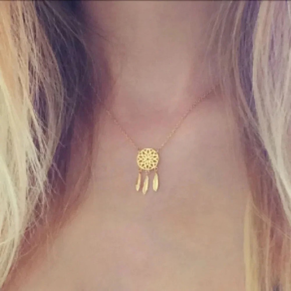Gold Dream Catcher Necklace - Picture 4 of 4